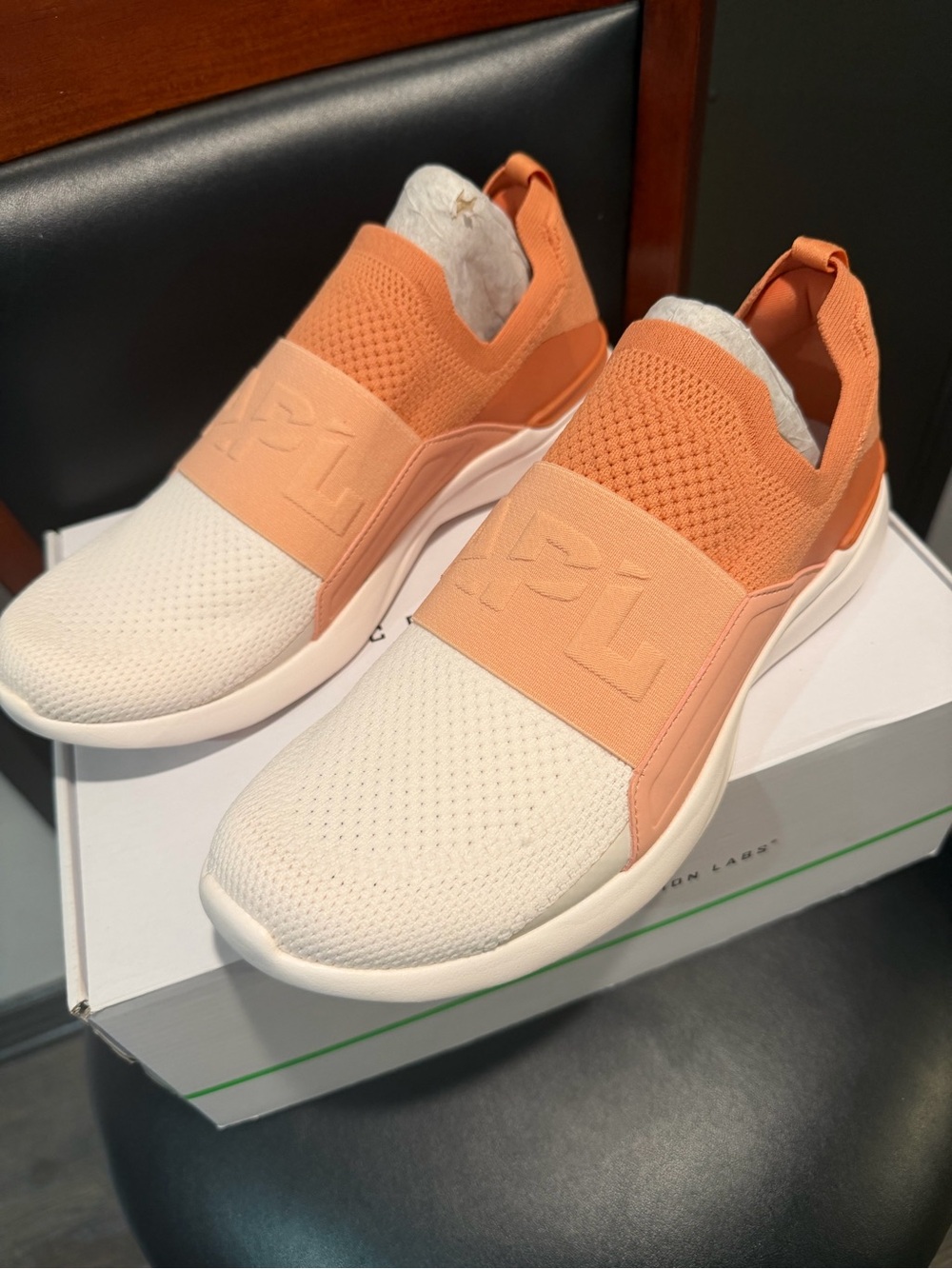 APL Men’s Slip-On Athletic Shoes in Peach and White